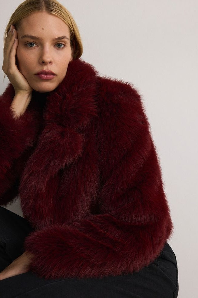 Red Faux Fur Coat